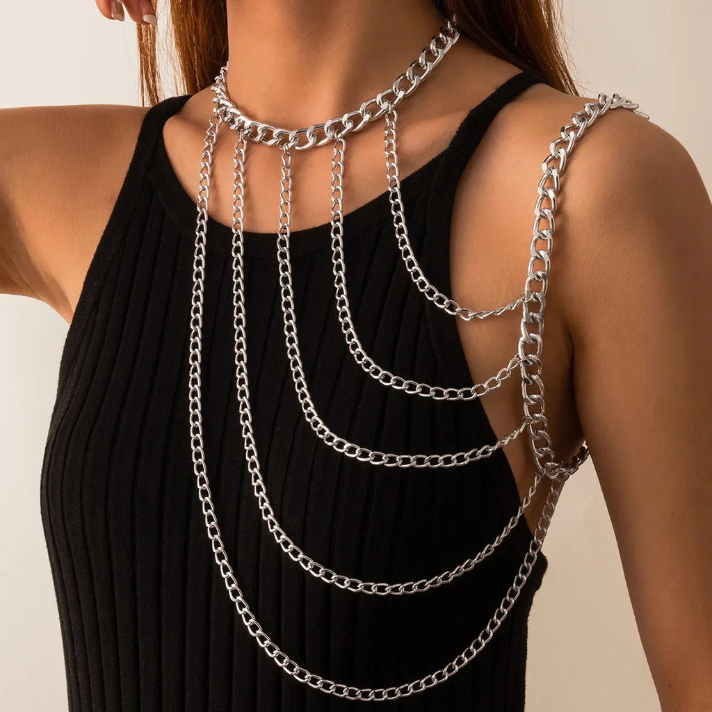 Joya de Hombro Cadena Mujer - Clavícula & Hombro plata