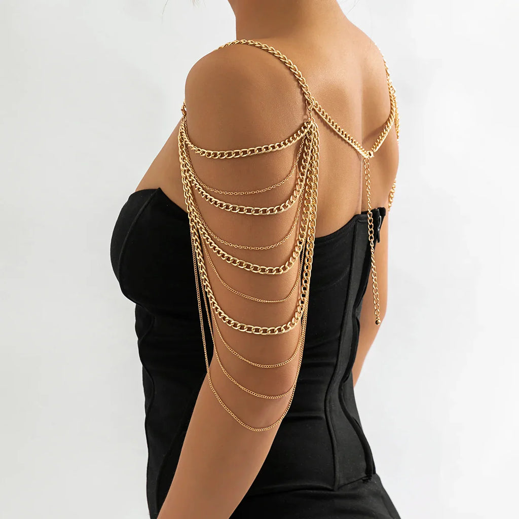 Joya de Hombro para Mujer - Clavícula y Cadena de Hombros oro