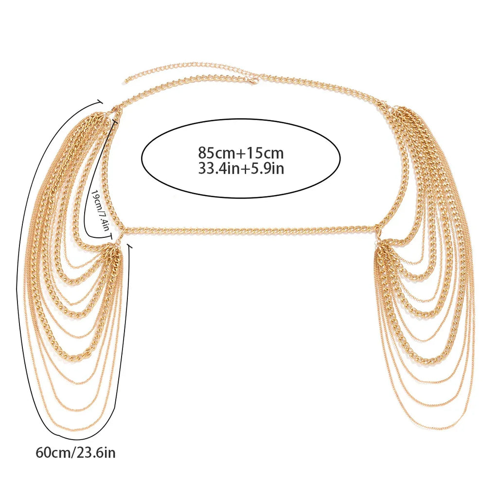 Joya de Hombro para Mujer - Clavícula y Cadena de Hombros oro