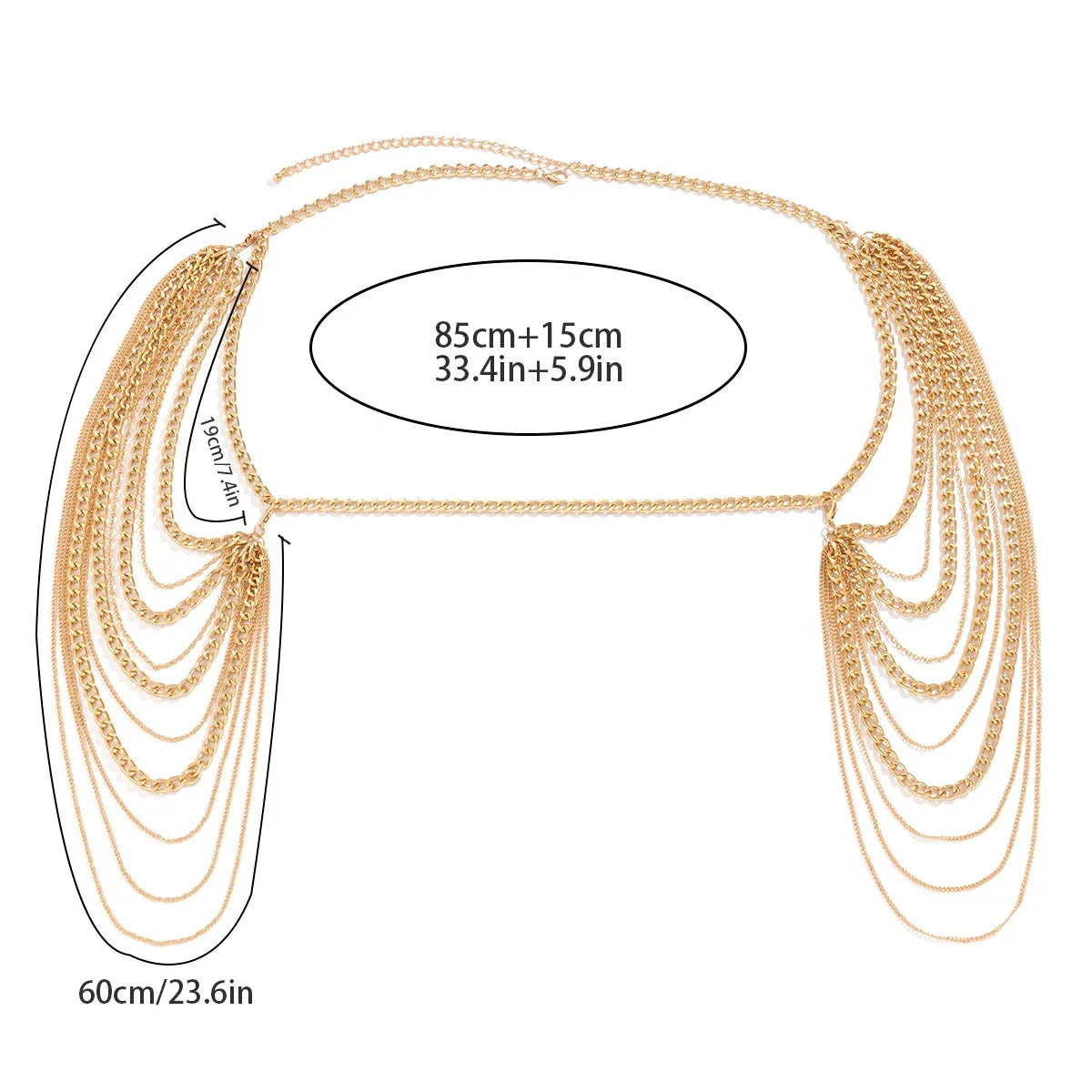 Joya de Hombro para Mujer - Clavícula y Cadena de Hombros oro