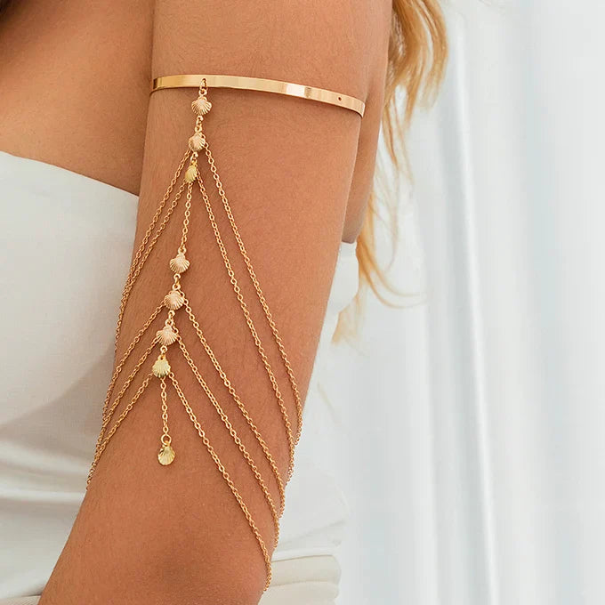 Joya de Bíceps y Brazalete para Mujer - Adorno Elegante Cadena de Brazo oro