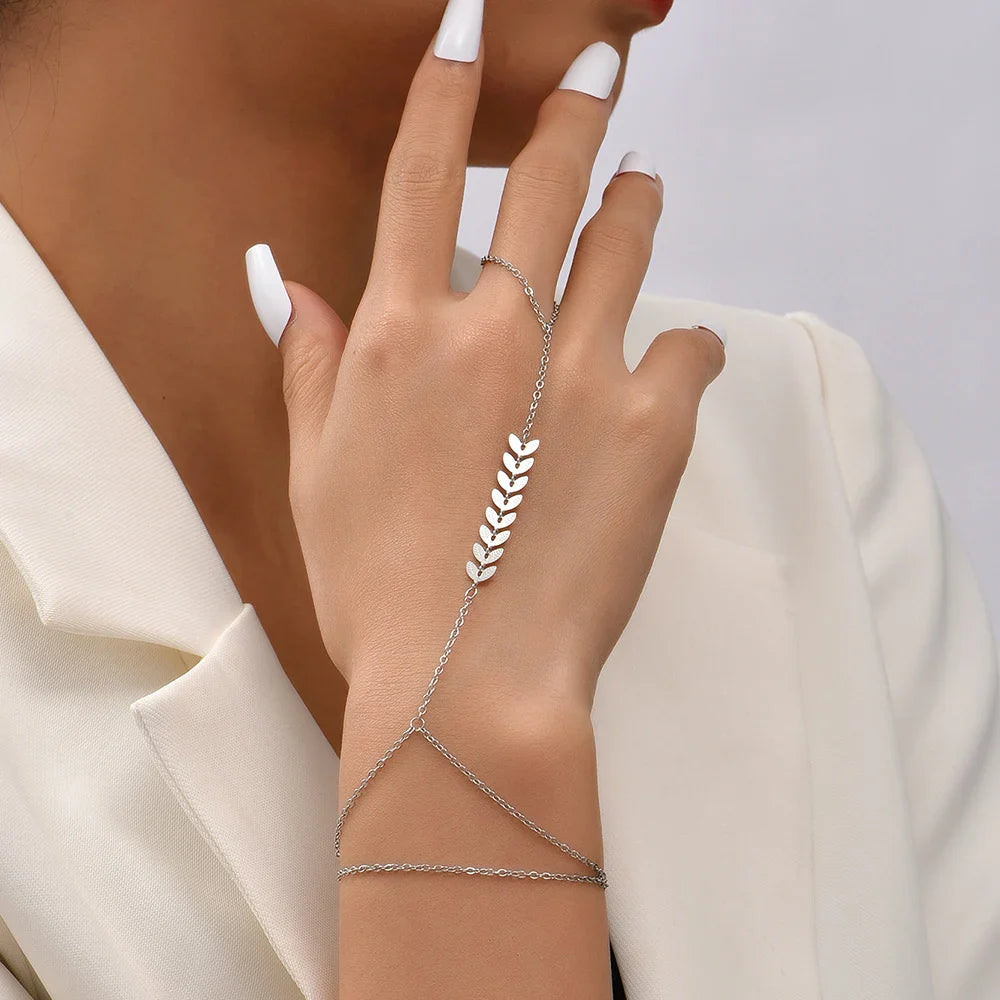 Joya para Mujer Cadena Mano & Dedo Pulsera de Mano