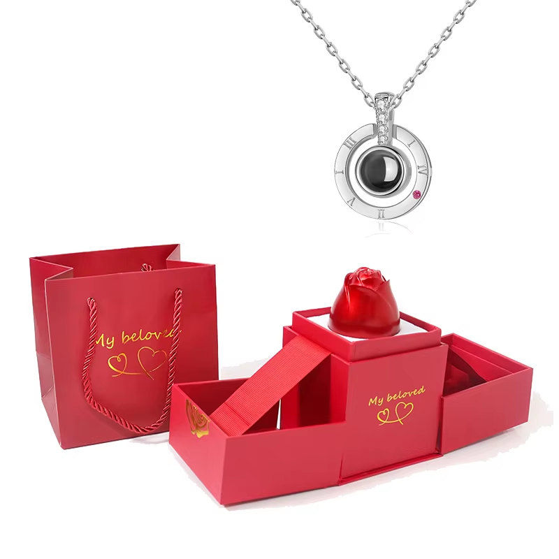 Caja Sorpresa Rosa y Su Joya de plata
