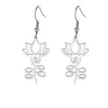 Arete Budista Flor de Loto plata