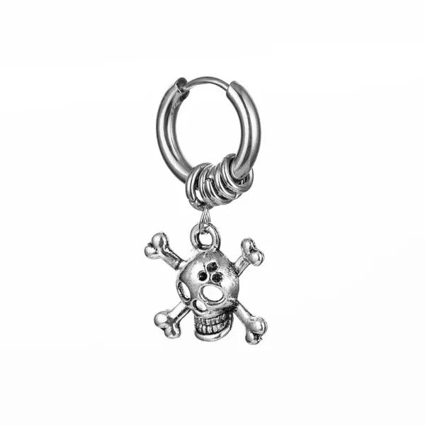 Pendiente Calavera Acero plata