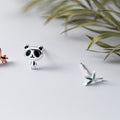 Pendientes Panda Plata