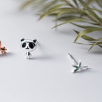 Pendientes Panda Plata