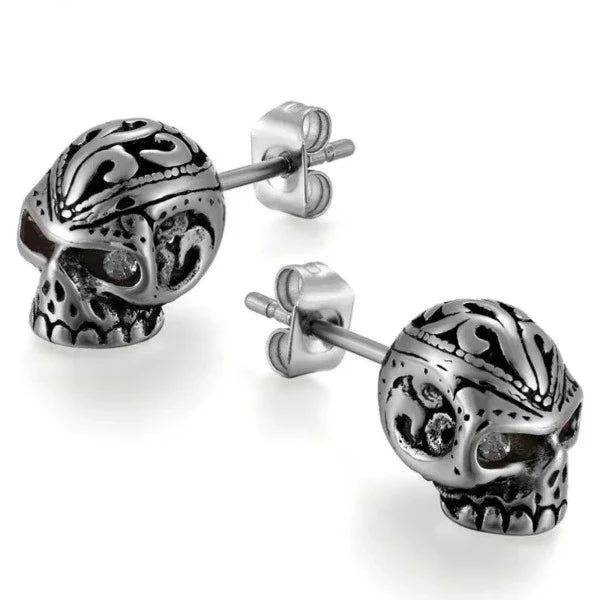 Pendiente Cabeza de Calavera Plata