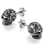 Pendiente Cabeza de Calavera Plata