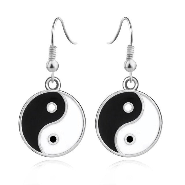 Pendiente Yin Yang de Plata