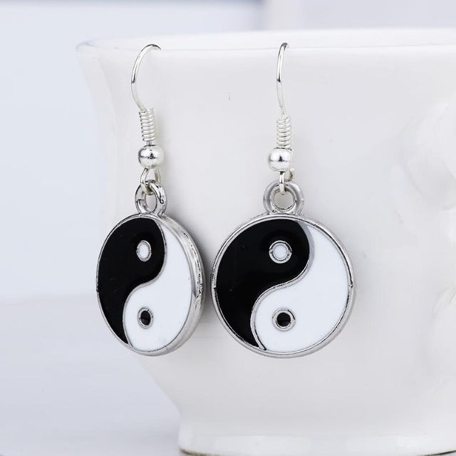 Pendiente Yin Yang de Plata