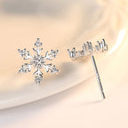 Pendientes de Botón Copo de Nieve para Mujer