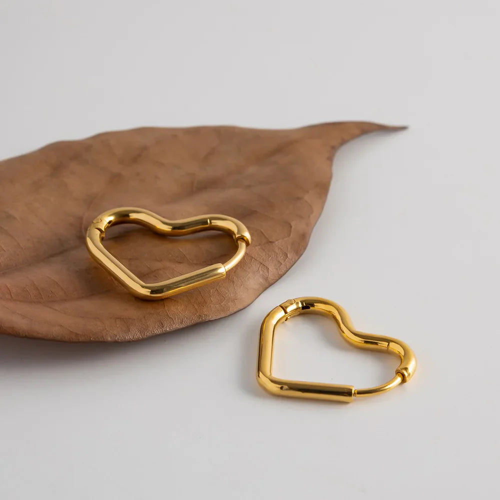 Pendientes Aros de Oreja Corazón Oro Mujer oro