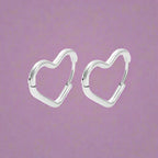 Pendientes Aros de Oreja Corazón Oro Mujer plata