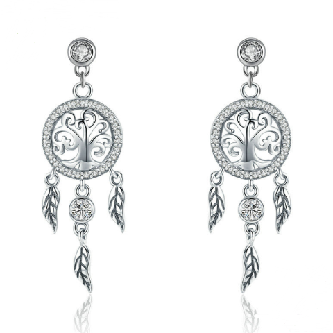 Pendientes Atrapasueños de Plata