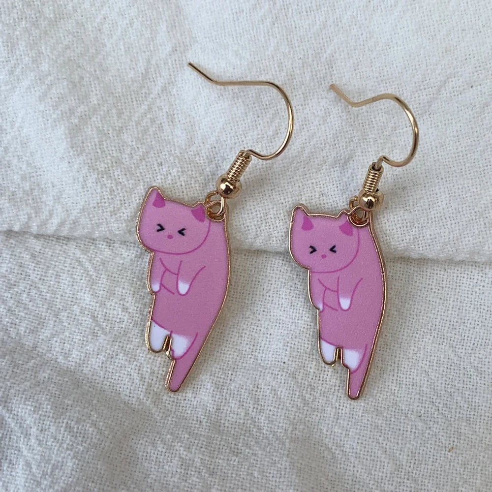 Pendientes de Gato Cute rosa
