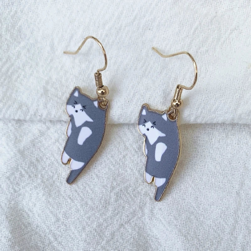 Pendientes de Gato Cute gris