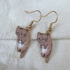 Pendientes de Gato Cute marrón