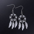 Pendientes Corazón Atrapasueños plata