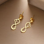 Pendientes Infinito Corazón oro