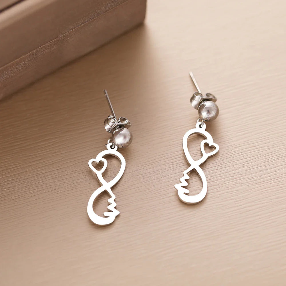 Pendientes Infinito Corazón plata