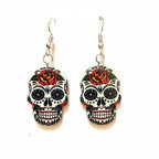 Pendientes Calavera Mexicana blanco
