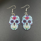 Pendientes Calavera Mexicana azul