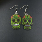 Pendientes Calavera Mexicana verde