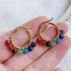 Pendientes Aros 7 Chakras Mujer