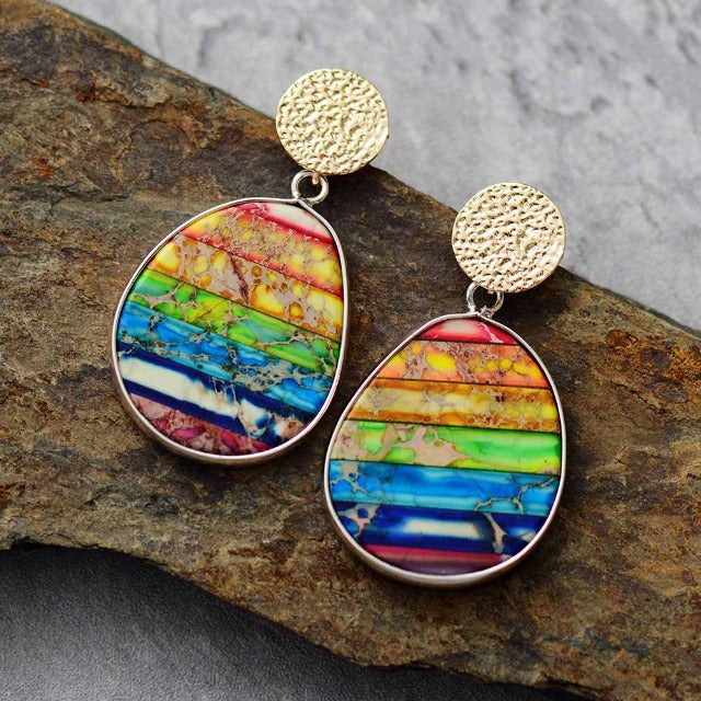 Pendientes Colgantes de 7 Chakras para Mujer