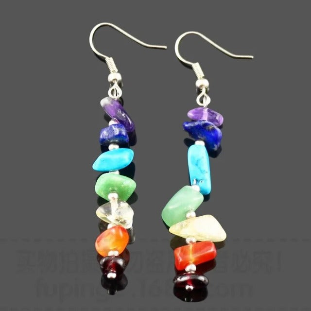 Pendientes 7 Chakras Piedra Natural