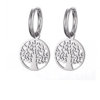 Pendientes Aros Colgantes Árbol de la Vida en plata