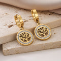 Pendientes Colgantes Árbol de la Vida para Mujer en Oro