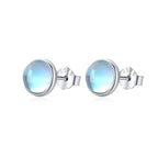Pendientes de Plata para Mujer con Piedra de Luna y Clavo