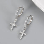 Pendientes con Cruz Oro & Plata plata