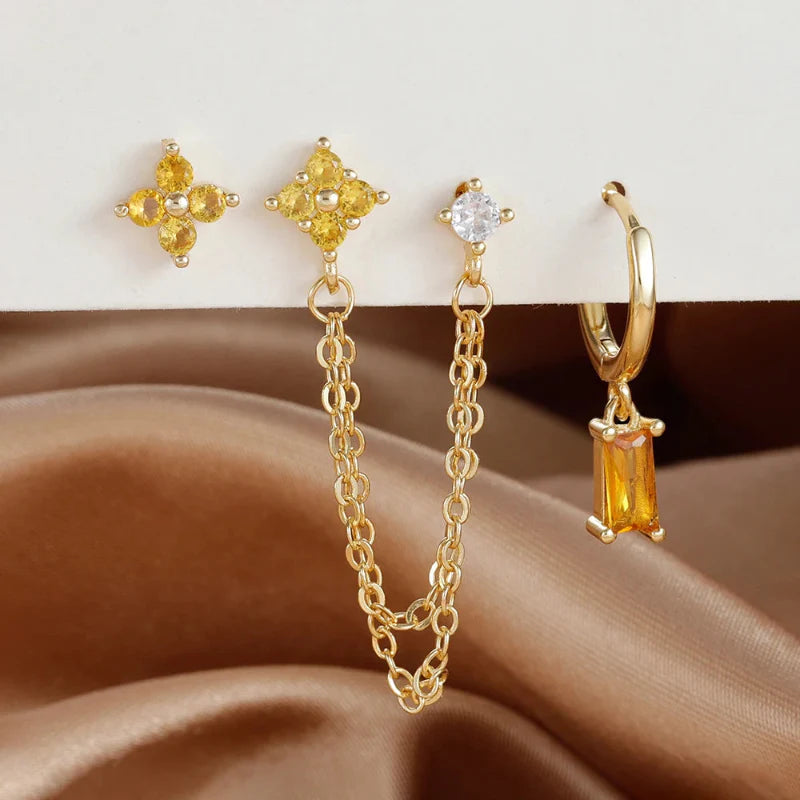 Pendientes con Piedra de Nacimiento de Circonio