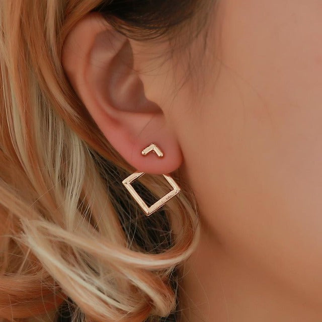 Pendientes Cuadrados de Oro para Mujer