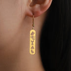 Pendientes de Cartuchos Jeroglíficos Egipto oro estilo B
