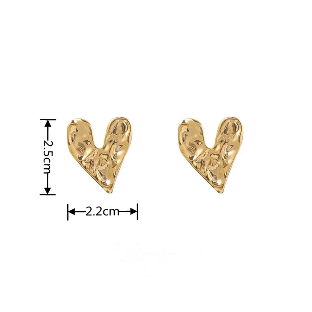 Pendientes de botón Corazón