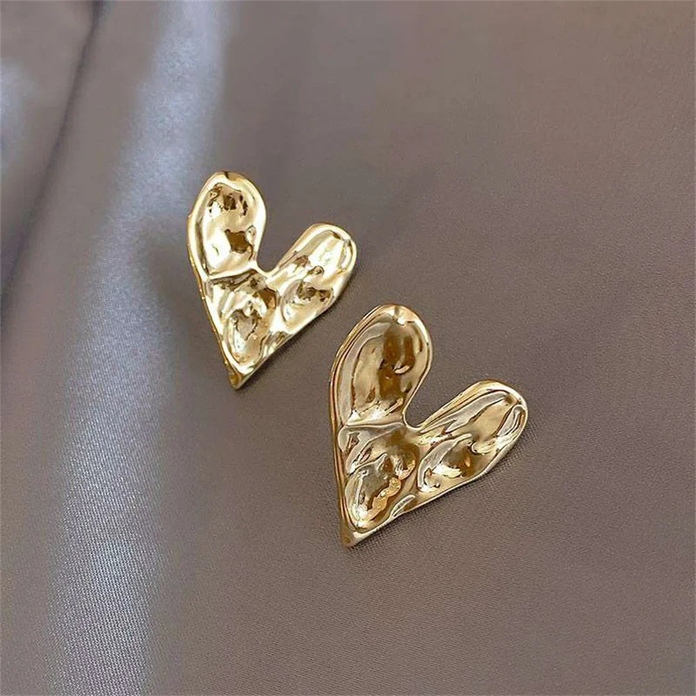 Pendientes de botón Corazón oro