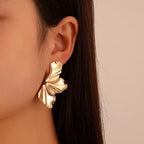 Pendientes de botón Media Flor oro