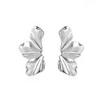 Pendientes de botón Media Flor plata