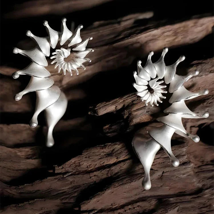 Pendientes de Botón Diseño Concha