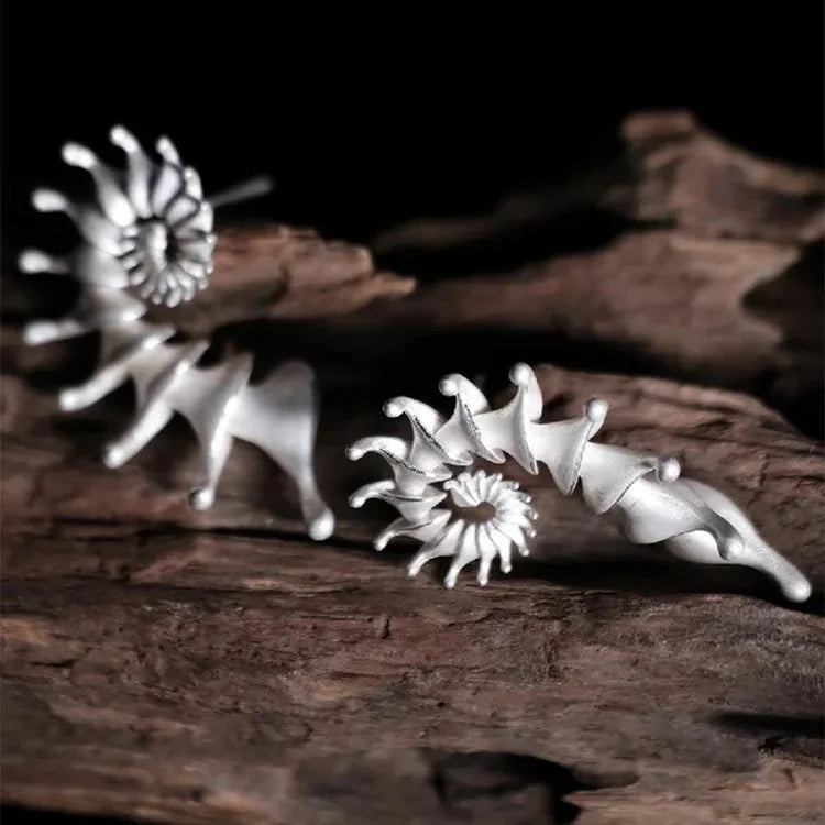 Pendientes de Botón Diseño Concha