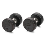 Pendientes de Clavo de Madera Yin Yang negro