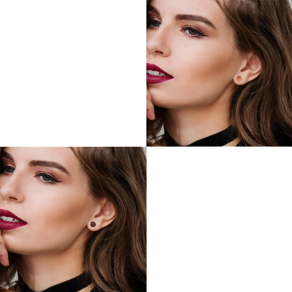 Pendientes de Clavo de Madera Yin Yang para mujer