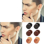 Pendientes de Clavo de Madera Yin Yang para hombre