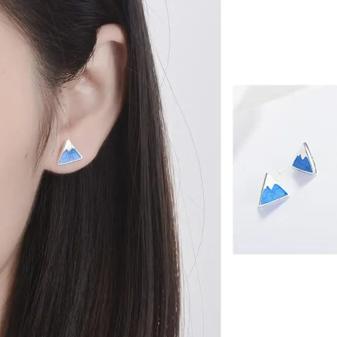 Pendientes de Botón en Triángulo Iceberg