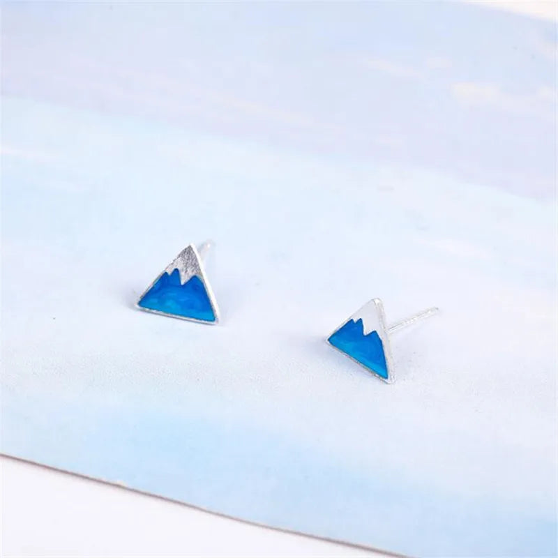 Pendientes de Botón en Triángulo Iceberg