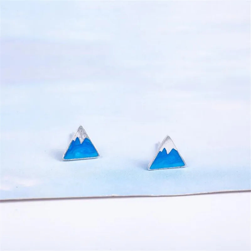 Pendientes de Botón en Triángulo Iceberg
